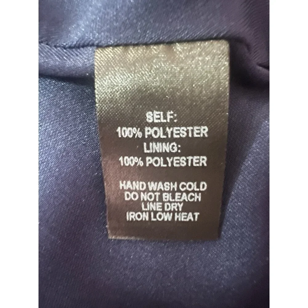Lulus Metropolitan Navy Blue Ruffled Maxi Dress Large V Neck Sleeveless - Picture 16 of 16